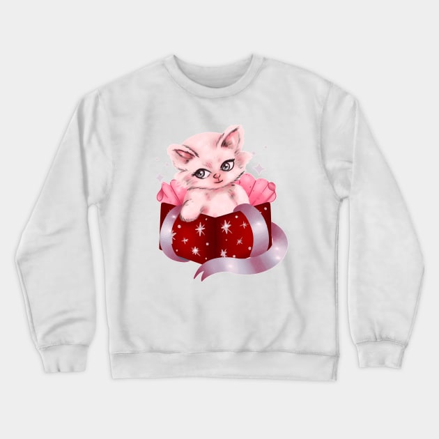 Kitschy Festive Kitty Crewneck Sweatshirt by chiaraLBart